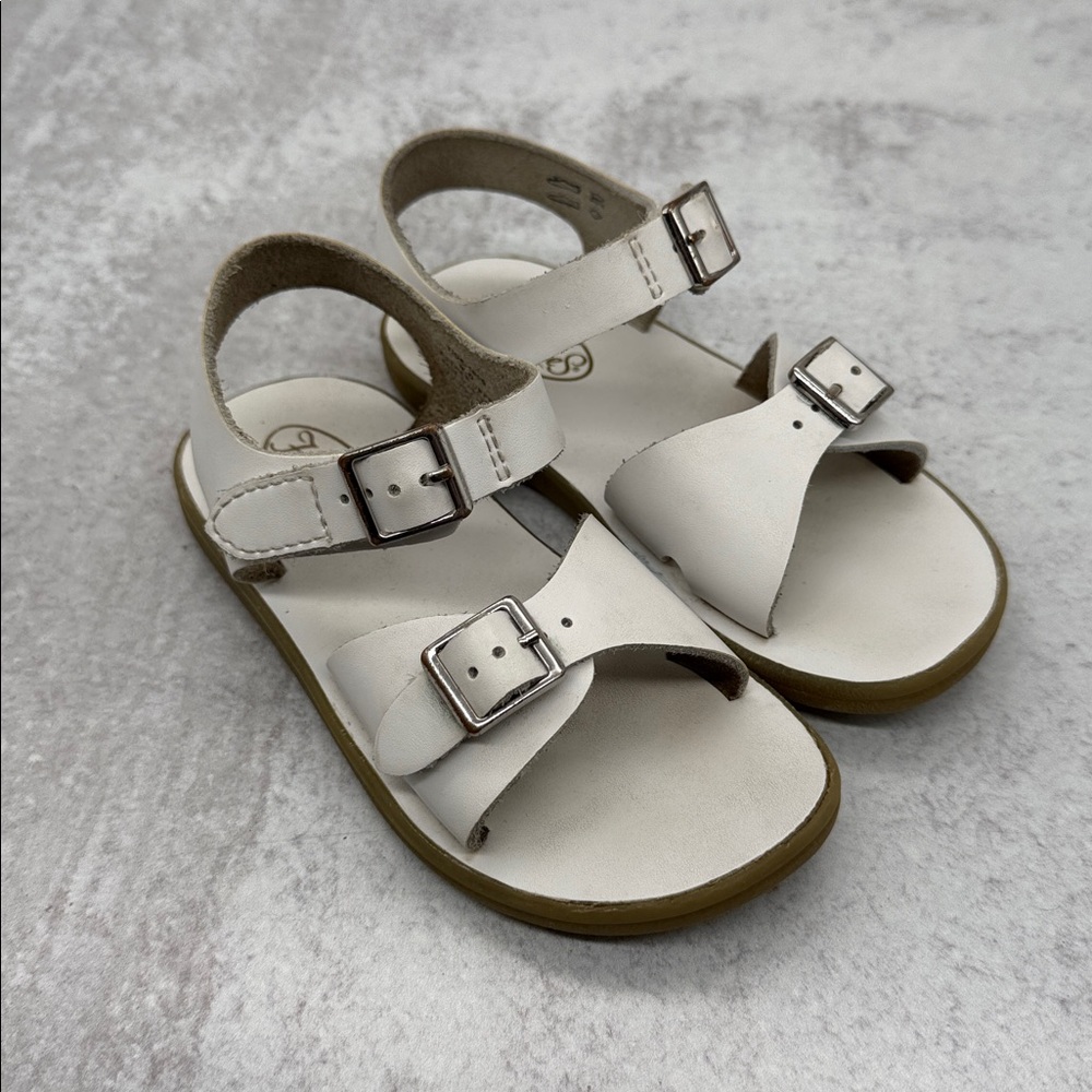 GUC Footmates White Leather Tide Sandals Size 9 Toddler